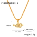 Macro view of gold titanium steel heart and arrow necklace with dimensions and weight - Cupid's Arrow Heart Pendant / Gold Heart with Arrow