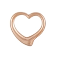 Colgante de corazón hueco en acabado oro rosa de acero inoxidable pulido para joyería DIY - 16mm / Oro rosa