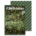 Christmas Kraft paper gift card set with festive tree photography and red stripe pattern - Christmas Atmosphere Paper Style A (10 Sheets)