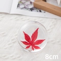 8cm crystal ball ornament featuring a real red maple leaf specimen on lace background - Red Maple Leaf Ball 8cm (Kraft Box)