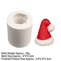3D Santa hat silicone mold for DIY candles and clay crafts with finished red hat - Style 1 / Gray