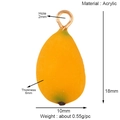 Detailed dimension guide for yellow acrylic fruit pendant showing 18mm height and 10mm width - Yellow Fruit