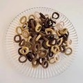 Elastic mini hair ties in earthy tones like brown and beige for versatile styling - Coffee Series 100Pcs OPP Bag
