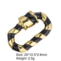 Twisted gold and black enamel oval screw clasp accessory for jewelry making, 20x12mm size - Style 85 (Black & Gold Stripes Clasp 20x12.5mm)