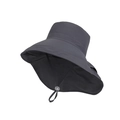 Chapeau de soleil gris foncé à large bord avec cordon réglable pour la randonnée - Gris clair