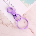 Light purple matte finish metal lobster clasp keychain accessory with split rings - Light Purple