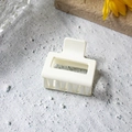 Creamy white matte square hair claw clip in a minimalist style for elegant hair styling - 5cm / Bright White
