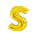 Metallic gold foil alphabet balloon in capital letter S for birthday party decorations - Bold Style - Letter S / 32 inch / Gold