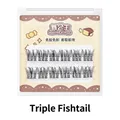 Detail of self-adhesive segmented false eyelashes in triple fishtail style packaging - Portable Glue-free Triple Fishtail