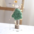 Green handmade wool felt Christmas tree with wooden base and star topper, 24cm tall - Green Wool Roll