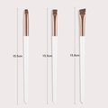 3-delige ultradunne make-up borstelset met witte handvaten en roségouden hulzen voor eyeliner - 3Pcs-Wit Goud-Mesborstel