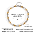 Dettaglio della collana a sfere bicolore oro e argento con dimensioni e specifiche tecniche - Stile con Perline Rotonde Bicolore Oro e Argento (YYN023293-12)