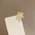 Mini translucent yellow camellia hair claw clip with white pearl center, size 1.5cm - 113 Jelly Yellow Pearl (1pc)