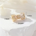 14k gold plated micro-pave zircon bow-knot connector for DIY necklaces 15x8mm - 14K Gold / White Zirconia