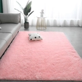 Plush pink tie-dye shaggy rug for living room with soft long hair texture - Pure Pink / 50*160cm