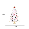 Christmas tree brooch with white enamel, festive red and green rhinestones and gold plating - Gold Enamel Christmas Tree