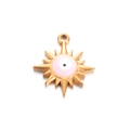Goldener Sternanhänger mit rosa Evil Eye Emaille für DIY-Schmuckherstellung - Rosa