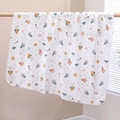 Cotton newborn swaddle blanket with white space theme featuring rockets and stars - Colorful Rocket