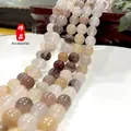 Polished natural tiger eye and jade round beads in earthy gray and cream tones - Violet 57 / 6mm / Approx 63pcs