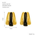 Detailed specs of 18k gold plated stainless steel earrings with black enamel inlay - 18K Gold / Black