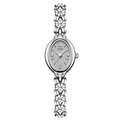 Orologio GEDI argento da donna con quadrante ovale e bracciale a camelia con strass - Argento Chiaro di Luna