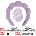 Purple sponge padded headband and wristband set for facial washing and skincare - 10# 3PCS Taro Purple Set Headband & Wristbands