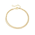 Three-layer gold stainless steel chain bracelet with lobster clasp and extension - Triple Layer (YS35096) / Rose Gold