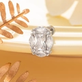 Orecchino a perno in acciaio titanio argento con zircone su base in ceramica - Orecchino per Cartilagine a Vite (A241-1#) / Bianco (Pezzo Singolo)