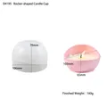 Macro detail of half-round cradle candle holder silicone mold with size specifications - Cradle Shape Candle Cup Mold