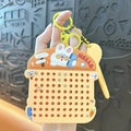 Cute yellow rabbit magnetic ball drawing board keychain toy with magnetic stylus for kids - Rabbit Magnetic Board Style / Orange