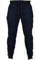 Men's solid color fleece sweatpants with drawstring waist and ribbed cuffs in dark blue - L / Navy Blue