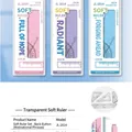 Pink, purple and blue 20cm soft ruler stationery set with flexible drawing tools - Inspirational List Soft Ruler Set