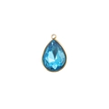 Detalle de un colgante de piedra natal azul en forma de gota con marco dorado - 2-Azul Lago