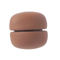 Brown matte magnetic hijab clip with rounded design for scarves and accessories - Coffee Brown
