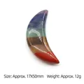 Chakra multi-color moon-shaped crystal pendant measures 17x50mm and weighs 12g - Long Moon