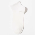 Men's anti-odor cotton crew socks in pure white color featuring a ribbed elastic cuff - One Size / White