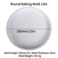 Große weiße Silikon-Backform rund für Kuchen mit 330mm Durchmesser und 50mm Höhe - Runde Kuchenform 13 Zoll Weiß