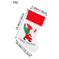 Calza natalizia rossa e bianca con Babbo Natale ricamato, lunghezza 38 cm per regali - Calza di Feltro Con Polsino Rosso Grande Stile Albero di Natale