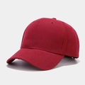 Detail shot of the red cotton twill baseball cap crown with embroidered eyelets - Burgundy