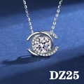 Macro detail of 2-carat zircon pendant with double arc design and platinum-plated finish - Style DZ25 [2 Carat, No Chain]