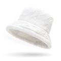Chapeau bob chic en fausse fourrure blanche douce pour la chaleur et le confort d'hiver - Blanc