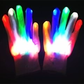 Macro detail of LED glowing gloves with colorful fingertips and elastic wrist strap - 7-Color Light (1 Piece)