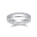 925 sterling silver ring with delicate pave-set moissanite stones in a white gold finish - R14873-8+gra/black Card / US Size 7 / Circumference 54.3mm