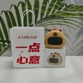 Capybara digital smart alarm clock with LCD screen and a white gift bag set - Small Gift Bag + Chinese Manual / Button Version (English Week)