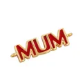 Golden plated brass MUM letter connector with red enamel for DIY jewelry making - Gold Plated MUM Letter Red Enamel / L375146-Red