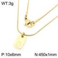 Minimalistische 18K vergulde roestvrijstalen ketting met vierkante hanger met de letter G - Gouden Letter G (KN293433-Z)