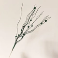 Sparkly dark green decorative stems with glitter beads for Christmas flower arrangements - With Berries / Dark Green