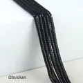 Strang mit 2x4mm schwarzen Obsidian-Zylinderperlen für die DIY-Schmuckherstellung - Obsidian