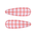 Lot de deux barrettes à cheveux à carreaux roses avec bords festonnés pour filles - Pince Goutte à Bord Festonné (Lot de 2) / Gingham Rose Foncé