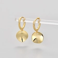 Minimalist gold irregular round disc hoop earrings with a polished geometric dangle style - Copper / Irregular Disc Gold
